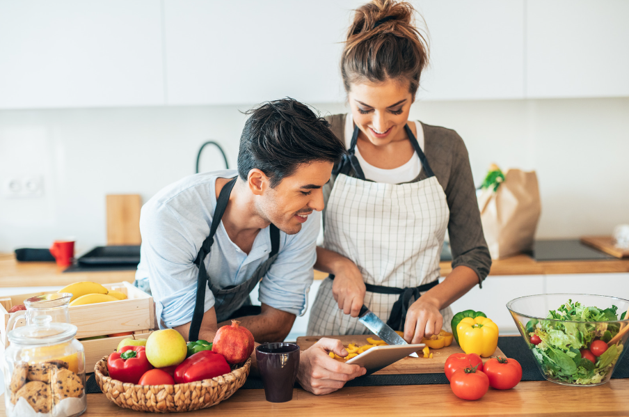 Couple Cooking Together